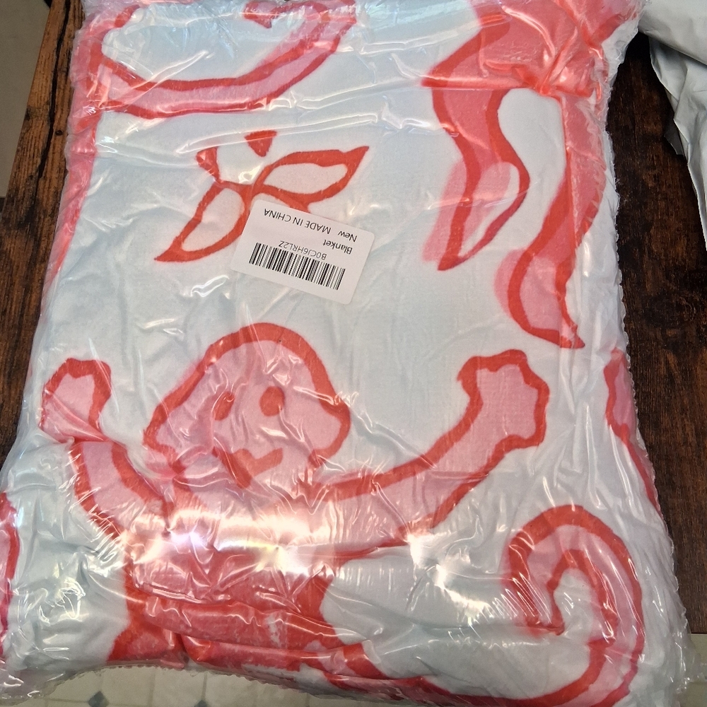 Pink Sock Monkey Print Throw Blanket